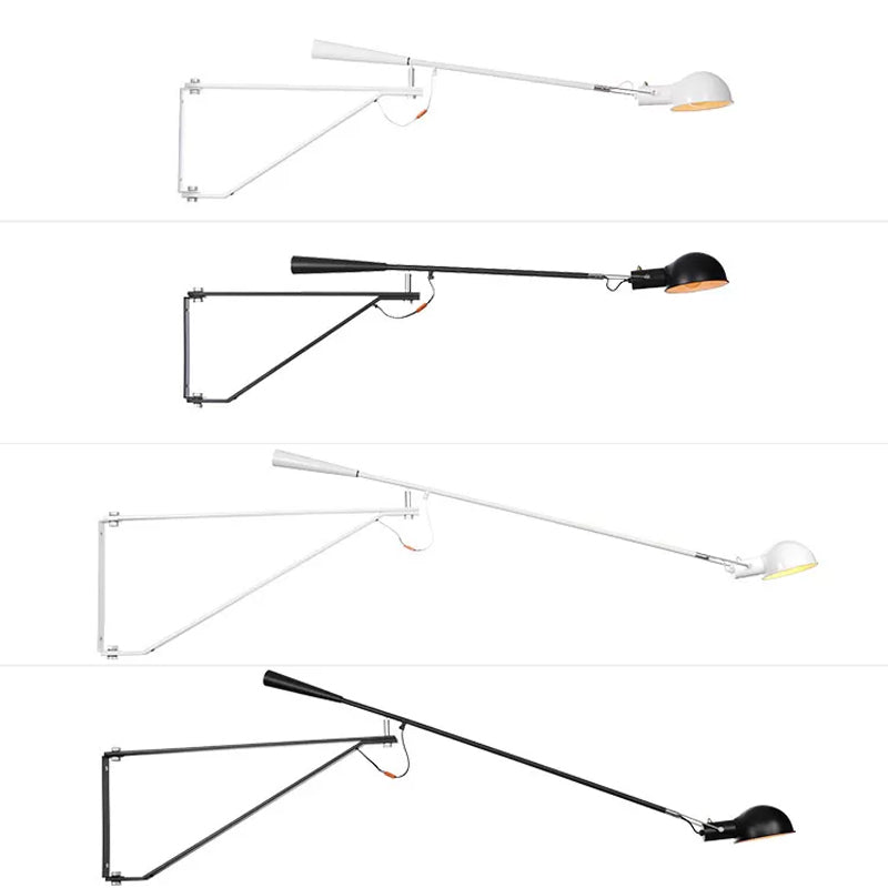 Plug In Wall Task Light Telescopic Arm Studio Task Wall Light Industrial Iron 1 Head Black ...