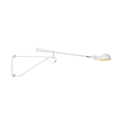 Telescopic Arm Studio Task Wall Light Industrial Iron 1 Head Black/White Plug-in Wall Lamp with Bowl Shade and Tri-Bracket White Clearhalo 'Art deco wall lights' 'Cast Iron' 'Glass' 'Industrial wall lights' 'Industrial' 'Middle century wall lights' 'Modern' 'Rustic wall lights' 'Tiffany' 'Traditional wall lights' 'Wall Lamps & Sconces' 'Wall Lights' Lighting' 1916934