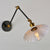 Scalloped Iron Wall Reading Lamp Loft 1 Bulb 8"+8"/12"+12" W Bedroom Wall Light with 2-Joint Adjustable Arm in Black/White-Brass White Clearhalo 'Art deco wall lights' 'Cast Iron' 'Glass' 'Industrial wall lights' 'Industrial' 'Middle century wall lights' 'Modern' 'Rustic wall lights' 'Tiffany' 'Traditional wall lights' 'Wall Lamps & Sconces' 'Wall Lights' Lighting' 1917009