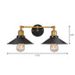 Cone Workshop Wall Light Kit Rustic Metal 1/2-Light Black Wall Mount Lamp with Rotating Brass Linear Arm Clearhalo 'Art deco wall lights' 'Cast Iron' 'Glass' 'Industrial wall lights' 'Industrial' 'Middle century wall lights' 'Modern' 'Rustic wall lights' 'Tiffany' 'Traditional wall lights' 'Wall Lamps & Sconces' 'Wall Lights' Lighting' 1917126