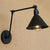 Black Cone Swing Arm Wall Lamp Kit Vintage Iron 1/2-Head Bedroom On/Off Button Wall Mounted Light Fixture 1.0 Black Clearhalo 'Art deco wall lights' 'Cast Iron' 'Glass' 'Industrial wall lights' 'Industrial' 'Middle century wall lights' 'Modern' 'Rustic wall lights' 'Tiffany' 'Traditional wall lights' 'Wall Lamps & Sconces' 'Wall Lights' Lighting' 1917143