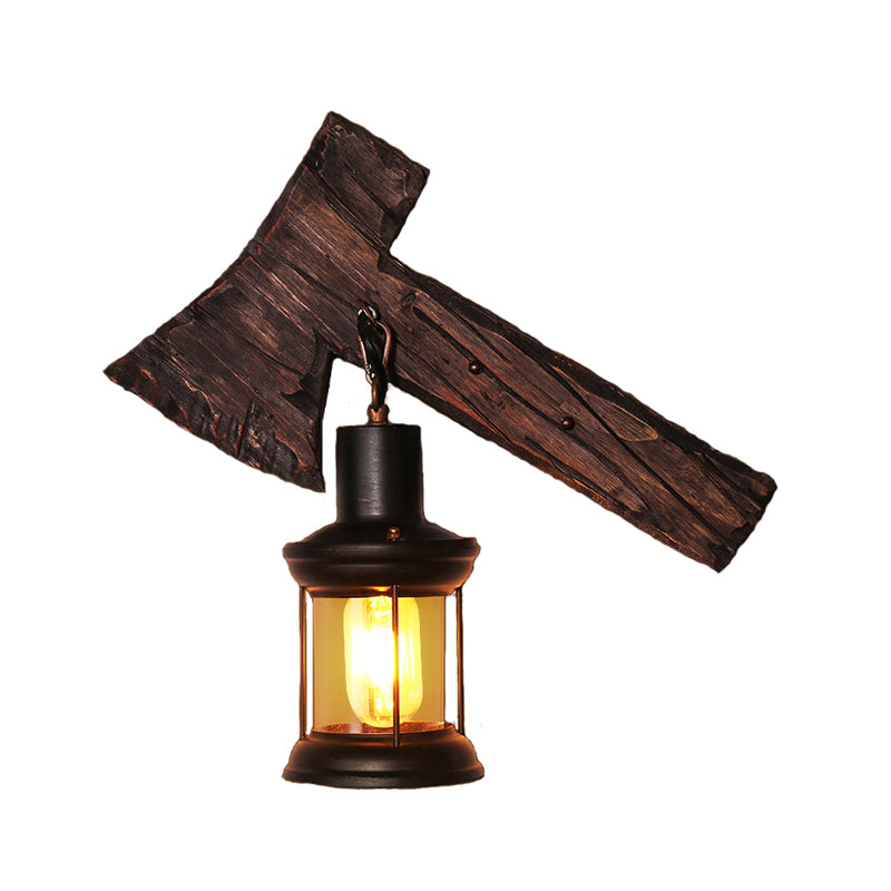 Oval/Fish Shaped Wood Wall Sconce Light Rustic 1 Head Kitchen Wall Mounted Lamp with Candle/Lantern in Brown Clearhalo 'Industrial wall lights' 'Industrial' 'Middle century wall lights' 'Rustic wall lights' 'Tiffany' 'Wall Lamps & Sconces' 'Wall Lights' Lighting' 1917305