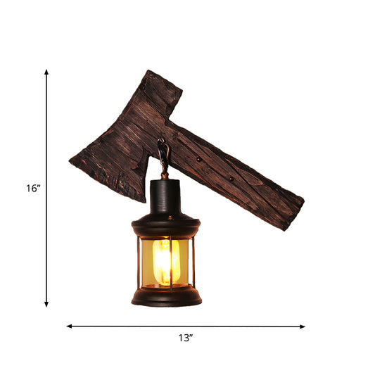 Oval/Fish Shaped Wood Wall Sconce Light Rustic 1 Head Kitchen Wall Mounted Lamp with Candle/Lantern in Brown Clearhalo 'Industrial wall lights' 'Industrial' 'Middle century wall lights' 'Rustic wall lights' 'Tiffany' 'Wall Lamps & Sconces' 'Wall Lights' Lighting' 1917306