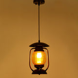 Copper 1-Light Ceiling Hang Lamp Farmhouse Amber Ribbed Glass Lantern Drop Pendant over Table Clearhalo 'Art Deco Pendants' 'Cast Iron' 'Ceiling Lights' 'Ceramic' 'Crystal' 'Industrial Pendants' 'Industrial' 'Metal' 'Middle Century Pendants' 'Pendant Lights' 'Pendants' 'Tiffany' Lighting' 1917356