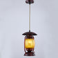 Copper 1-Light Ceiling Hang Lamp Farmhouse Amber Ribbed Glass Lantern Drop Pendant over Table Clearhalo 'Art Deco Pendants' 'Cast Iron' 'Ceiling Lights' 'Ceramic' 'Crystal' 'Industrial Pendants' 'Industrial' 'Metal' 'Middle Century Pendants' 'Pendant Lights' 'Pendants' 'Tiffany' Lighting' 1917357
