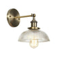 Brass Cone/Bell Swivel Shade Wall Light Industrial Clear Glass Single Dining Room Wall Mount Light Fixture Brass H Clearhalo 'Art deco wall lights' 'Cast Iron' 'Glass' 'Industrial wall lights' 'Industrial' 'Middle century wall lights' 'Modern' 'Rustic wall lights' 'Tiffany' 'Traditional wall lights' 'Wall Lamps & Sconces' 'Wall Lights' Lighting' 1917605