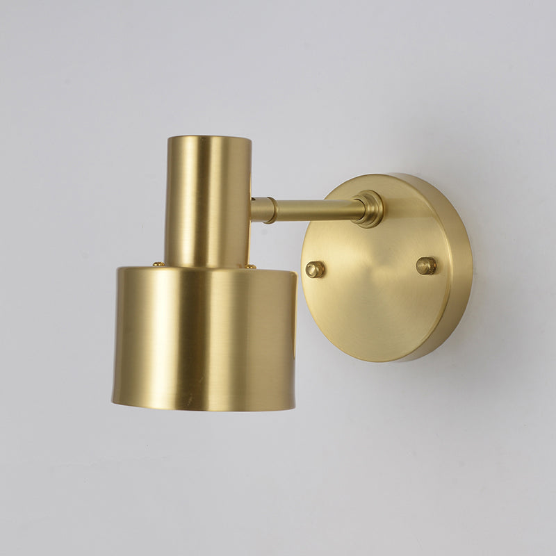 Brass 1-Light Wall Lamp Fixture Antique Frosted White Glass Tulip Shade/Cylinder Wall Mount Light with Arm Brass B Clearhalo 'Art deco wall lights' 'Cast Iron' 'Glass' 'Industrial wall lights' 'Industrial' 'Middle century wall lights' 'Modern' 'Rustic wall lights' 'Tiffany' 'Traditional wall lights' 'Wall Lamps & Sconces' 'Wall Lights' Lighting' 1917610