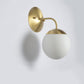 Brass 1-Light Wall Lamp Fixture Antique Frosted White Glass Tulip Shade/Cylinder Wall Mount Light with Arm Clearhalo 'Art deco wall lights' 'Cast Iron' 'Glass' 'Industrial wall lights' 'Industrial' 'Middle century wall lights' 'Modern' 'Rustic wall lights' 'Tiffany' 'Traditional wall lights' 'Wall Lamps & Sconces' 'Wall Lights' Lighting' 1917628