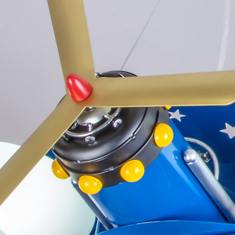 6 Bulbs Propeller Plane Suspension Light with Star Modern Stylish Metal Chandelier for Cloth Shop Clearhalo 'Ceiling Lights' 'Chandeliers' 'Glass shade' 'Glass' 'Pendant Lights' Lighting' 191781