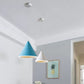 Macaron Cone LED Pendulum Light Aluminum Dining Table Ceiling Pendant Lamp in Grey/White/Pink Blue Clearhalo 'Ceiling Lights' 'Pendant Lights' 'Pendants' Lighting' 1917817_c73e74d8-7542-468d-9601-7205dabc3ad2