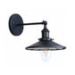 Adjustable 1 Head Wall Lamp Vintage Living Room Wall Mount Lighting with Saucer Shade/Mesh Cage/Shadeless Design in Black Black D Clearhalo 'Art deco wall lights' 'Cast Iron' 'Glass' 'Industrial wall lights' 'Industrial' 'Middle century wall lights' 'Modern' 'Rustic wall lights' 'Tiffany' 'Traditional wall lights' 'Wall Lamps & Sconces' 'Wall Lights' Lighting' 1917925