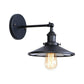 Adjustable 1 Head Wall Lamp Vintage Living Room Wall Mount Lighting with Saucer Shade/Mesh Cage/Shadeless Design in Black Clearhalo 'Art deco wall lights' 'Cast Iron' 'Glass' 'Industrial wall lights' 'Industrial' 'Middle century wall lights' 'Modern' 'Rustic wall lights' 'Tiffany' 'Traditional wall lights' 'Wall Lamps & Sconces' 'Wall Lights' Lighting' 1917926