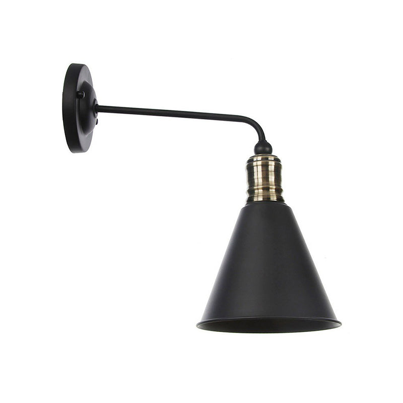 Rustic Bell/Sphere Cage/Flared Wall Light 1-Light Iron Wall Lamp Fixture in Black for Dinging Room Clearhalo 'Art deco wall lights' 'Cast Iron' 'Glass' 'Industrial wall lights' 'Industrial' 'Middle century wall lights' 'Modern' 'Rustic wall lights' 'Tiffany' 'Traditional wall lights' 'Wall Lamps & Sconces' 'Wall Lights' Lighting' 1917974