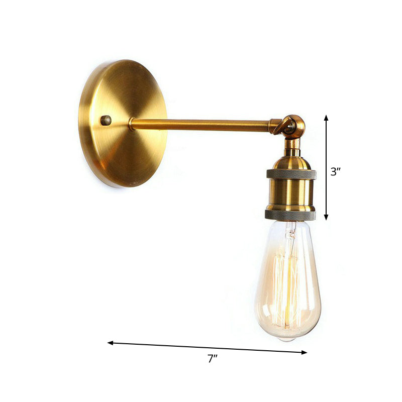 Iron Brass Finish Wall Light Fixture Scalloped/Horn/Cone 1-Light Factory Wall Mounted Lamp with Pivot Joint Clearhalo 'Art deco wall lights' 'Cast Iron' 'Glass' 'Industrial wall lights' 'Industrial' 'Middle century wall lights' 'Modern' 'Rustic wall lights' 'Tiffany' 'Traditional wall lights' 'Wall Lamps & Sconces' 'Wall Lights' Lighting' 1917991
