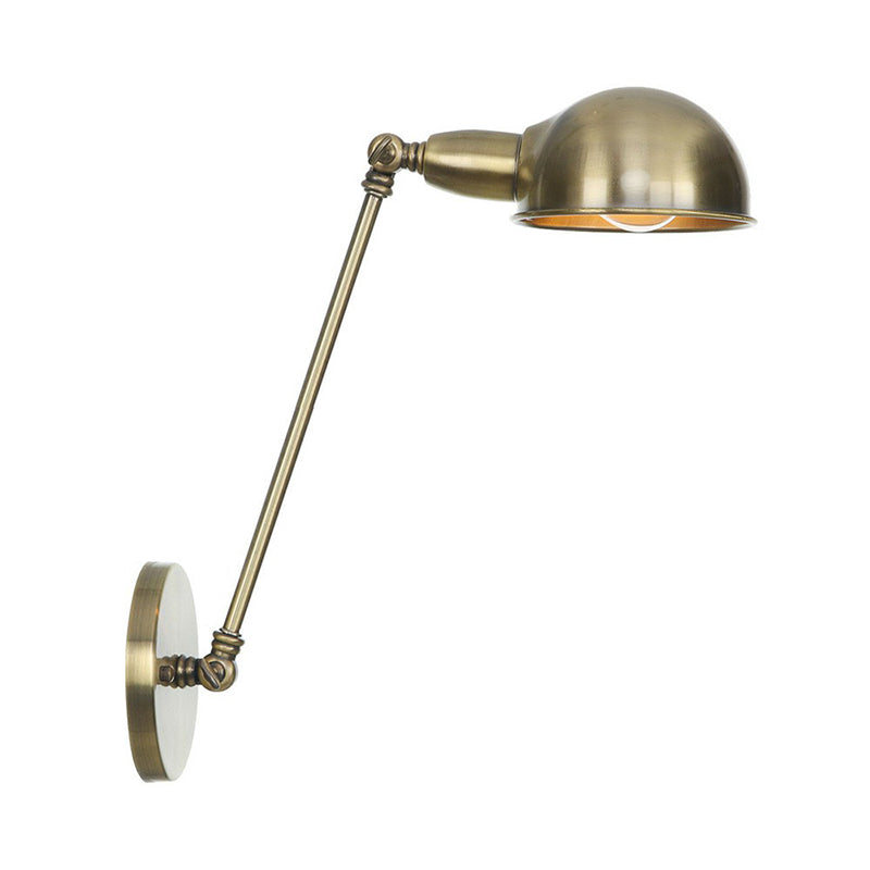 Brass/Bronze Dome Swivel Shade Wall Light Vintage Metal 1 Head Study Room Wall Lighting Ideas, 8"/12" Width Bronze 12" Clearhalo 'Art deco wall lights' 'Cast Iron' 'Glass' 'Industrial wall lights' 'Industrial' 'Middle century wall lights' 'Modern' 'Rustic wall lights' 'Tiffany' 'Traditional wall lights' 'Wall Lamps & Sconces' 'Wall Lights' Lighting' 1918128