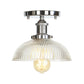 Single Clear/Clear Ribbed Glass Flushmount Farmhouse Chrome Bell/Pear Shaped Corridor Semi Flush Mount Ceiling Light Chrome H Clearhalo 'Ceiling Lights' 'Close To Ceiling Lights' 'Close to ceiling' 'Semi-flushmount' Lighting' 1918295