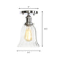 Single Clear/Clear Ribbed Glass Flushmount Farmhouse Chrome Bell/Pear Shaped Corridor Semi Flush Mount Ceiling Light Clearhalo 'Ceiling Lights' 'Close To Ceiling Lights' 'Close to ceiling' 'Semi-flushmount' Lighting' 1918304