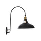 Iron Barn/Bowl/Scalloped Wall Light Kit Vintage 1 Bulb Bedside Reading Wall Lamp with Swooping Arm in Black Black F Clearhalo 'Art deco wall lights' 'Cast Iron' 'Glass' 'Industrial wall lights' 'Industrial' 'Middle century wall lights' 'Modern' 'Rustic wall lights' 'Tiffany' 'Traditional wall lights' 'Wall Lamps & Sconces' 'Wall Lights' Lighting' 1918380