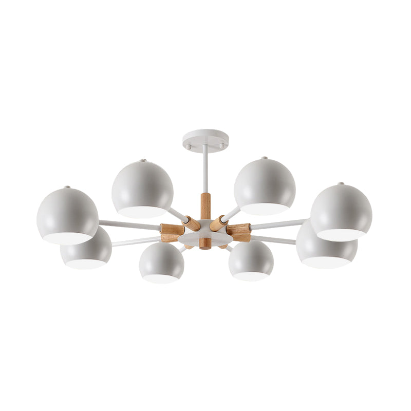 Modern Style Spherical Hanging Lamp 8 Lights Metal Hanging Chandelier for Living Room Clearhalo 'Ceiling Lights' 'Chandeliers' Lighting' options 191841