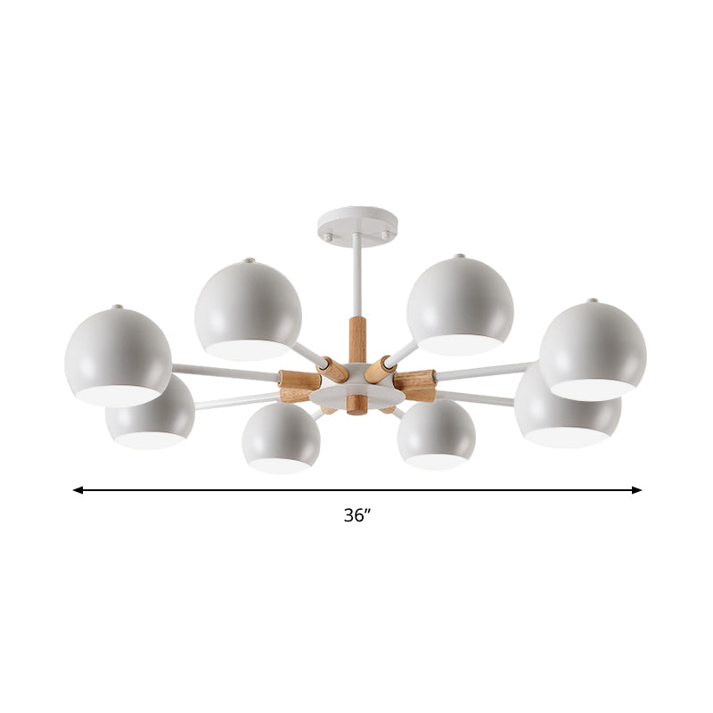 Modern Style Spherical Hanging Lamp 8 Lights Metal Hanging Chandelier for Living Room Clearhalo 'Ceiling Lights' 'Chandeliers' Lighting' options 191842
