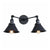 2 Lights Wall Mount Fixture Retro Conical/Scalloped Pivot Shade Metal Wall Lamp in Black for Bathroom Black E Clearhalo 'Art deco wall lights' 'Cast Iron' 'Glass' 'Industrial wall lights' 'Industrial' 'Middle century wall lights' 'Modern' 'Rustic wall lights' 'Tiffany' 'Traditional wall lights' 'Wall Lamps & Sconces' 'Wall Lights' Lighting' 1918487