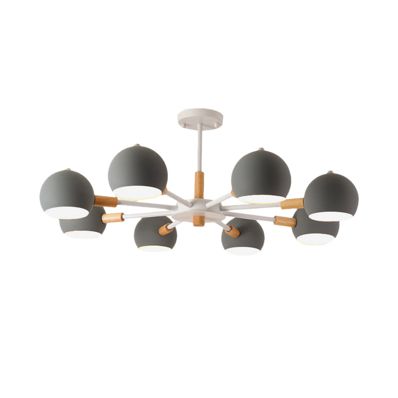 Modern Style Spherical Hanging Lamp 8 Lights Metal Hanging Chandelier for Living Room Clearhalo 'Ceiling Lights' 'Chandeliers' Lighting' options 191849