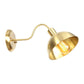 Brass Gooseneck/Swoop Arm Wall Lighting Retro Metallic 1-Light Bedside Wall Reading Lamp with Dome/Flat/Scalloped Shade Brass A Clearhalo 'Art deco wall lights' 'Cast Iron' 'Glass' 'Industrial wall lights' 'Industrial' 'Middle century wall lights' 'Modern' 'Rustic wall lights' 'Tiffany' 'Traditional wall lights' 'Wall Lamps & Sconces' 'Wall Lights' Lighting' 1918490