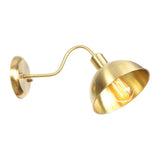 Brass Gooseneck/Swoop Arm Wall Lighting Retro Metallic 1-Light Bedside Wall Reading Lamp with Dome/Flat/Scalloped Shade Brass A Clearhalo 'Art deco wall lights' 'Cast Iron' 'Glass' 'Industrial wall lights' 'Industrial' 'Middle century wall lights' 'Modern' 'Rustic wall lights' 'Tiffany' 'Traditional wall lights' 'Wall Lamps & Sconces' 'Wall Lights' Lighting' 1918490