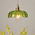 Green Glass Scalloped Shade Pendant Retro 1 Bulb Open Kitchen Hanging Ceiling Light in Brass Green Clearhalo 'Ceiling Lights' 'Glass shade' 'Glass' 'Industrial Pendants' 'Industrial' 'Middle Century Pendants' 'Pendant Lights' 'Pendants' 'Tiffany' Lighting' 1918539