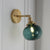 Brass Pumpkin Small Wall Lamp Rural Clear Ribbed/Blue Glass 1 Bulb Bedroom Wall Mounted Lighting with Adjustable Joint Blue Clearhalo 'Art deco wall lights' 'Cast Iron' 'Glass' 'Industrial wall lights' 'Industrial' 'Middle century wall lights' 'Modern' 'Rustic wall lights' 'Tiffany' 'Traditional wall lights' 'Wall Lamps & Sconces' 'Wall Lights' Lighting' 1918646