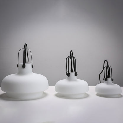 7"/9.5"/12.5" W 1 Head Suspension Light Nautical Dining Room Hanging Lamp with Pot Amber/Frosted White Glass Shade White Clearhalo 'Ceiling Lights' 'Glass shade' 'Glass' 'Industrial Pendants' 'Industrial' 'Middle Century Pendants' 'Pendant Lights' 'Pendants' 'Tiffany' Lighting' 1918758