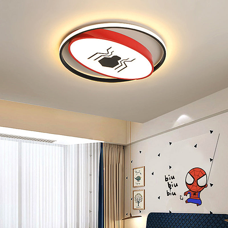 Acrylic Oval LED Flush Ceiling Light with Animal Boys Girls Bedroom Cartoon Ceiling Lamp Red Warm Clearhalo 'Ceiling Lights' 'Close To Ceiling Lights' 'Close to ceiling' 'Flush mount' Lighting' 191881