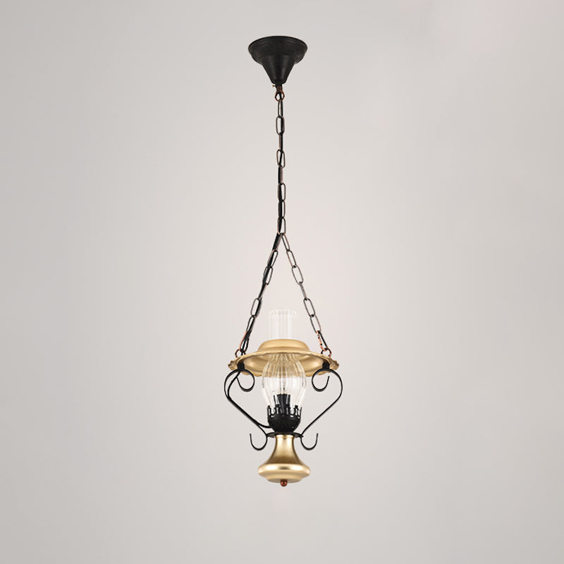 1/3 Lights Cluster Pendant Light with Lantern Industrial Metal and Clear Glass Ceiling Light Fixture for Restaurant Clearhalo 'Cast Iron' 'Ceiling Lights' 'Chandeliers' 'Industrial Chandeliers' 'Industrial' 'Metal' 'Middle Century Chandeliers' 'Rustic Chandeliers' 'Tiffany' Lighting' 1918844