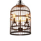 Metal Elongated Bird Cage Pendant Light Rural 3-Head Indoor Chandelier Lighting Fixture in Black Clearhalo 'Ceiling Lights' 'Chandeliers' Lighting' options 1918862