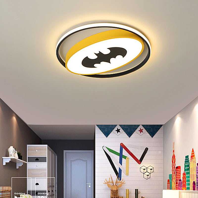 Acrylic Oval LED Flush Ceiling Light with Animal Boys Girls Bedroom Cartoon Ceiling Lamp Yellow Warm Clearhalo 'Ceiling Lights' 'Close To Ceiling Lights' 'Close to ceiling' 'Flush mount' Lighting' 191887