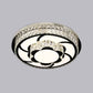 p Stainless-Steel Flower/Round Flushmount Light with Clear Faceted Crystal Shade Clearhalo 'Ceiling Lights' 'Close To Ceiling Lights' 'Close to ceiling' 'Flush mount' Lighting' 1919022