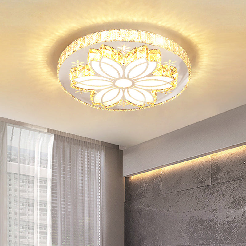 Spiral/Flower Flush Mount Lighting Contemporary Crystal LED Bedroom Ceiling Light Fixture in Stainless-Steel Stainless-Steel A Clearhalo 'Ceiling Lights' 'Close To Ceiling Lights' 'Close to ceiling' 'Flush mount' Lighting' 1919037