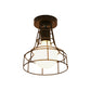 Urn/Vase Cage Metal Flush Mount Light Vintage Style 1 Bulb Living Room Ceiling Light Fixture in Black Clearhalo 'Ceiling Lights' 'Close To Ceiling Lights' 'Close to ceiling' 'Semi-flushmount' Lighting' 1919043