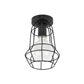 Urn/Vase Cage Metal Flush Mount Light Vintage Style 1 Bulb Living Room Ceiling Light Fixture in Black Clearhalo 'Ceiling Lights' 'Close To Ceiling Lights' 'Close to ceiling' 'Semi-flushmount' Lighting' 1919051