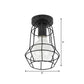 Urn/Vase Cage Metal Flush Mount Light Vintage Style 1 Bulb Living Room Ceiling Light Fixture in Black Clearhalo 'Ceiling Lights' 'Close To Ceiling Lights' 'Close to ceiling' 'Semi-flushmount' Lighting' 1919052