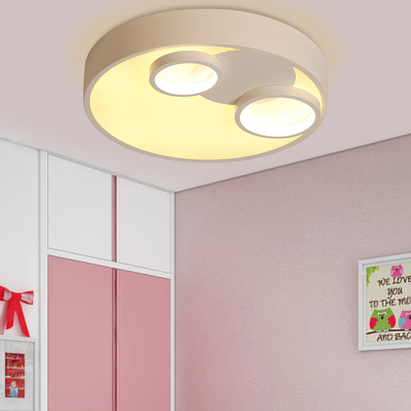Metal Round Flush Light with Acrylic Diffuser Nordic Led Flush Mount Light for Kids White Clearhalo 'Ceiling Lights' 'Close To Ceiling Lights' 'Close to ceiling' 'Flush mount' Lighting' 191928