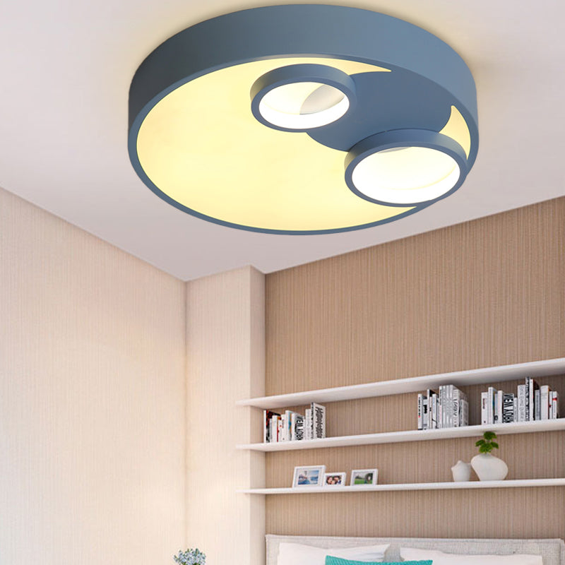 Metal Round Flush Light with Acrylic Diffuser Nordic Led Flush Mount Light for Kids Clearhalo 'Ceiling Lights' 'Close To Ceiling Lights' 'Close to ceiling' 'Flush mount' Lighting' 191938