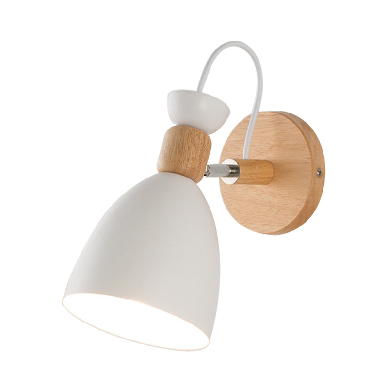 Kid Bedroom Dome Shape Wall Light Metallic and Wooden Macaroon Wall Sconce Light Clearhalo 'Wall Lamps & Sconces' 'Wall Lights' Lighting' 191956