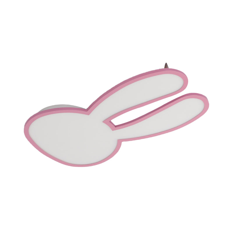 Macaron Loft Bunny Ceiling Lamp Acrylic Eye-Caring LED Ceiling Mount Light for Baby Girl Room Clearhalo 'Ceiling Lights' 'Close To Ceiling Lights' 'Close to ceiling' 'Flush mount' Lighting' 192005