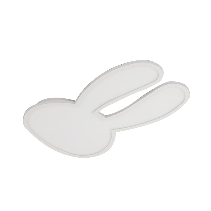 Macaron Loft Bunny Ceiling Lamp Acrylic Eye-Caring LED Ceiling Mount Light for Baby Girl Room Clearhalo 'Ceiling Lights' 'Close To Ceiling Lights' 'Close to ceiling' 'Flush mount' Lighting' 192009