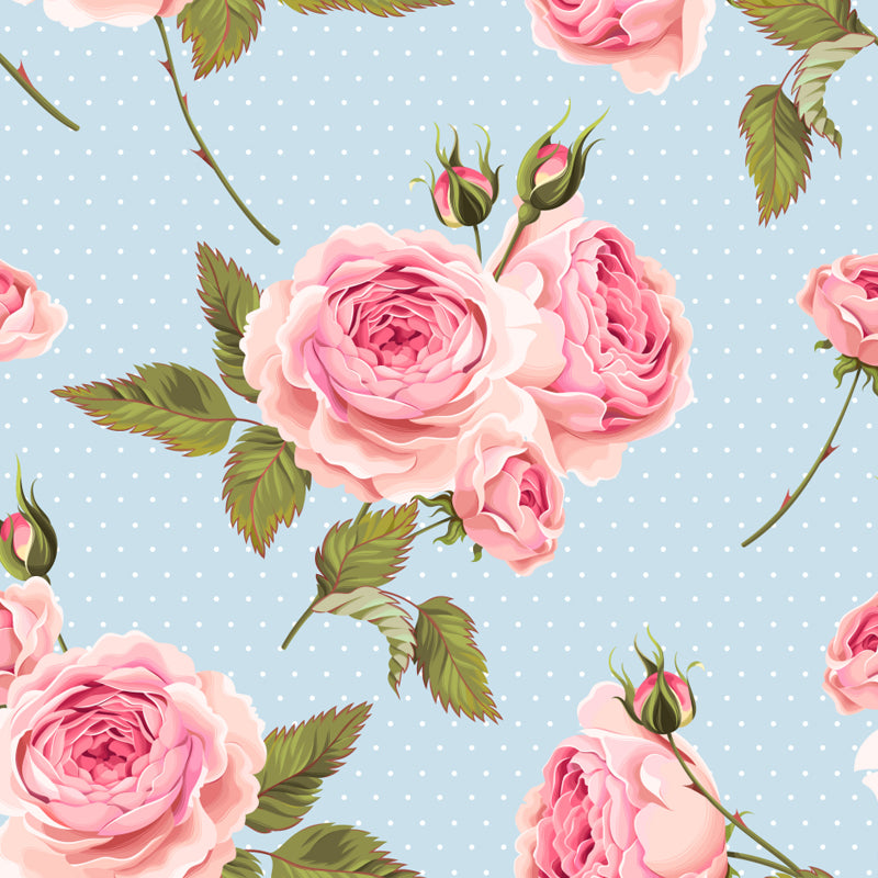 Full Size Stylish Wall Mural Decal Pastel Rose Wall Covering, Custom Size Available Clearhalo 'Wall Decor' 'Wall Mural' 1920285