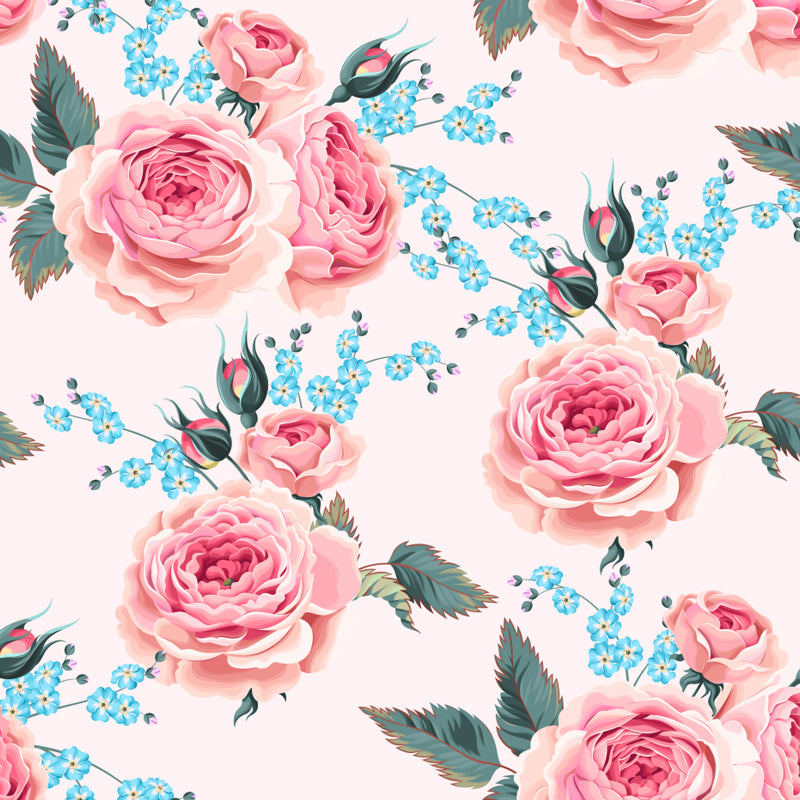 Full Size Stylish Wall Mural Decal Pastel Rose Wall Covering, Custom Size Available Clearhalo 'Wall Decor' 'Wall Mural' 1920295