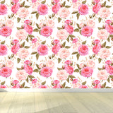 Full Size Stylish Wall Mural Decal Pastel Rose Wall Covering, Custom Size Available Clearhalo 'Wall Decor' 'Wall Mural' 1920303