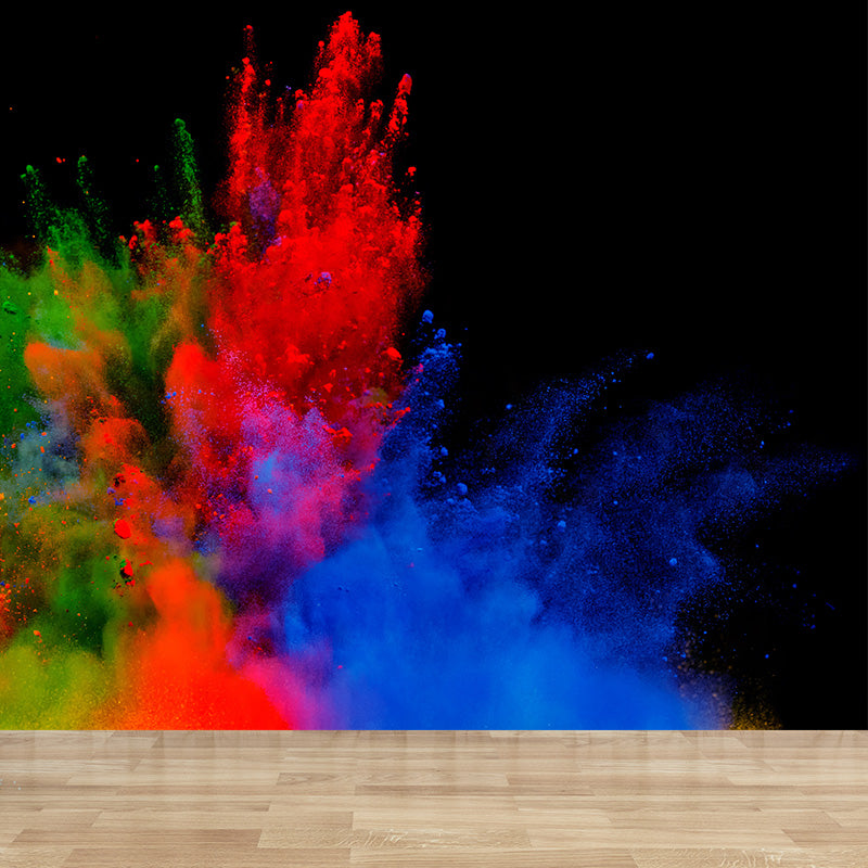 Huge Rainbow Explosion Mural Decal Modern Novelty Abstract Wall Art in Multi Color Clearhalo 'Wall Decor' 'Wall Mural' 1920308