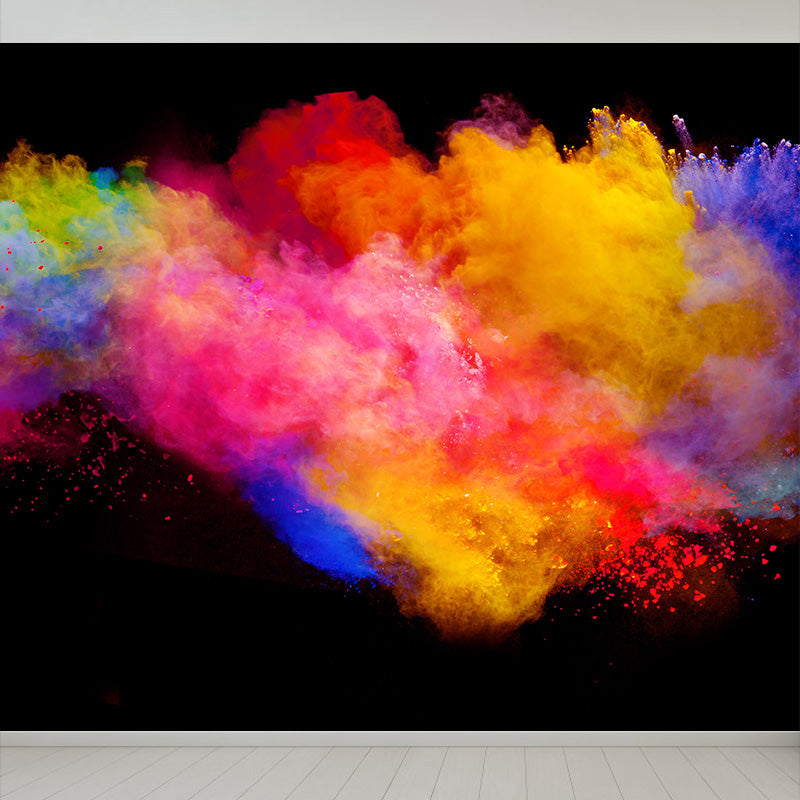 Huge Rainbow Explosion Mural Decal Modern Novelty Abstract Wall Art in Multi Color Clearhalo 'Wall Decor' 'Wall Mural' 1920313